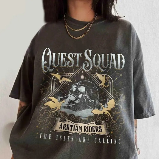 Quest Squad Comfort Colors Shirt, Quest Squad Ridoc Onyx Storm Shirt, Fourth Wing New Merch, Dragon Rider Shirt,Onyx...