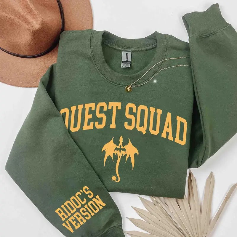 Quest Squad Onyx Storm Sweatshirt, Onyx Storm Shirt, Fourth Wing Shirt, Basgiath War College, Dragon Rider, Bookish Gift,...