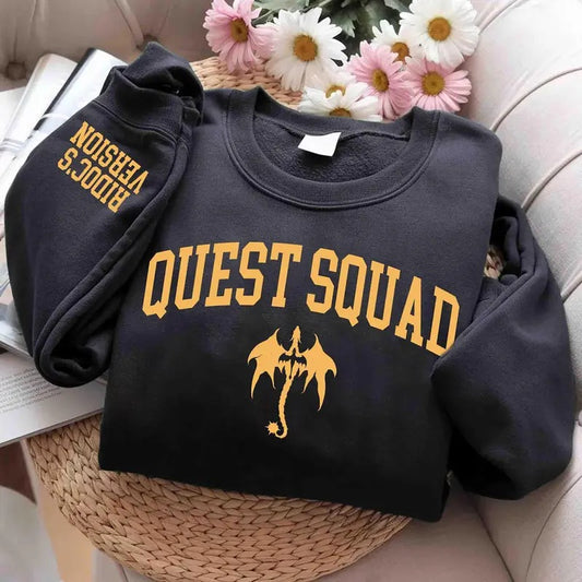 Quest Squad Ridoc's Version Sweatshirt, Onyx Storm Quest Squad Sweatshirt, Fourth Wing Series Shirt, Basgiath War College...
