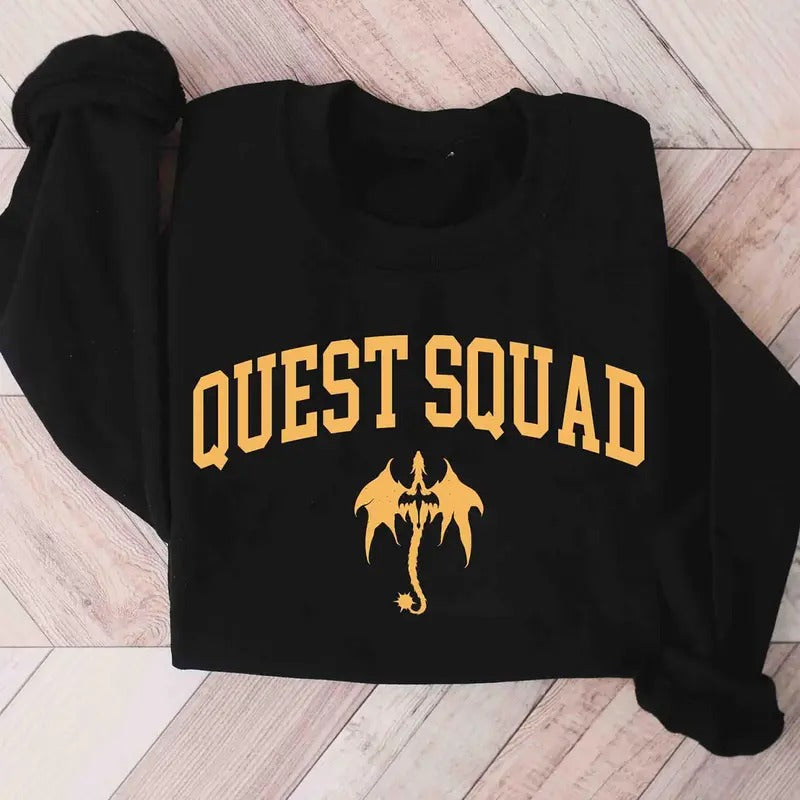 Quest Squad Sweatshirt, Onyx Storm Quest Squad Sweatshirt, Fourth Wing Series Shirt, Basgiath War College T-Shirt, Dragon...