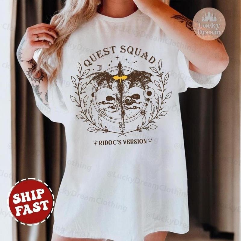 Quest Squad T-Shirt, Onyx Storm Book Inspired Tee, Fourth Wing T-Shirt, Fantasy Reader Gift, Novel Shirt, Basgiath War...