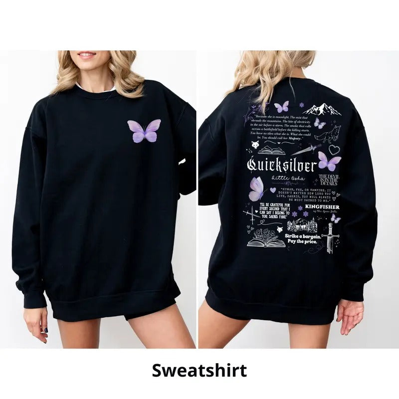 Quicksilver Book Sweatshirt, Fantasy Bookish T-shirt, Inspired Callie Hart Kingfisher Fantasy Novel Apparel Romantasy...