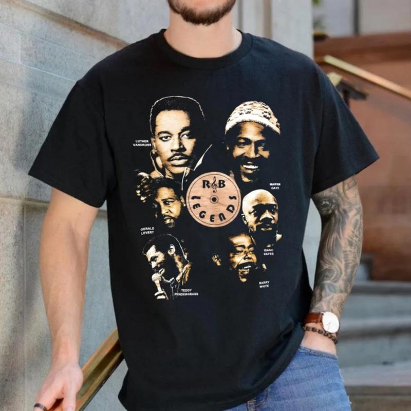 R&B Legends Tee, Marviin Gaye Shirt, Luther Vandrooss Shirt, Gerald Leevert Shirt, 90s Hip Hop Shirt, Unisex Short Sleeve...
