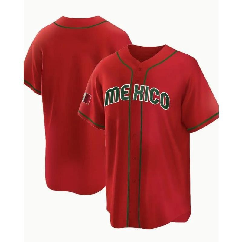 RED Mexico Baseball Jersey, 3d printed image T-Shirts, Hoodie, Sweatshirt | WearSparks.com