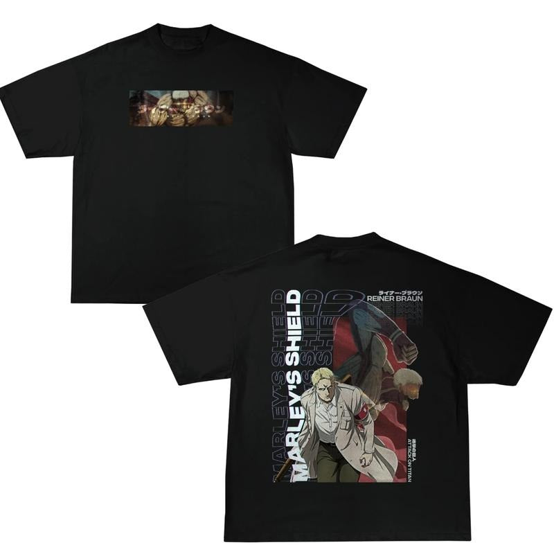REINER BRAUN VINTAGE T-SHIRT, 2 SLIDE ATTACK ON TITAN TShirt, ATTACK ON TITAN Shirt, ATTACK ON TITAN Merch, Anime Shirt,...