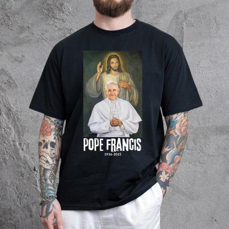 RIP POPE FRANCIS 2025 T-Shirt, Pray for Him, Jesus Save Him, Jesus Love POPE, The Whole World is With Him Shirt, Gifts...