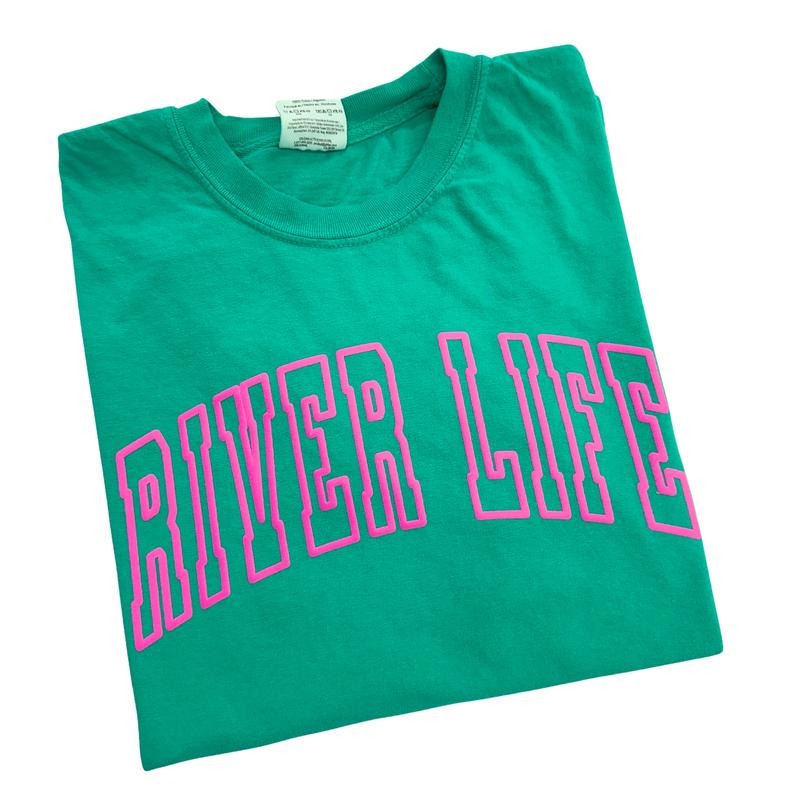RIVER Life Pink Puff Comfort Colors T-Shirt Hoodie, Sweatshirt | WearSparks.com
