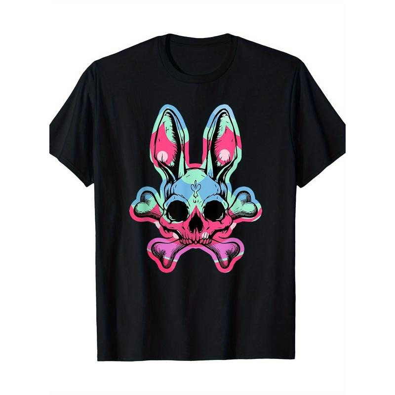 Rabbit Skull Crossbones Funny Easter Bunny Skeleton Rabbit T-Shirt, Men's T-Shirt, 220g made in usa Hoodie, Sweatshirt