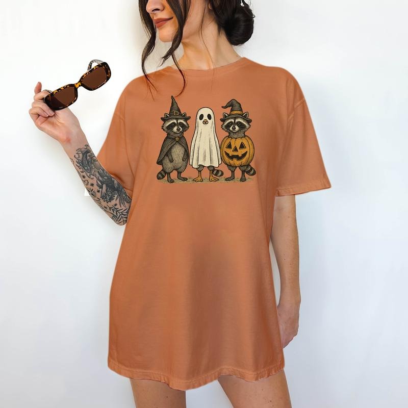 Raccoon Ghostie - T-Shirt, Unisex T-Shirt, Funny Tee, Comfortable Shirt, Hallowen Theme Hoodie, Sweatshirt | WearSparks.com