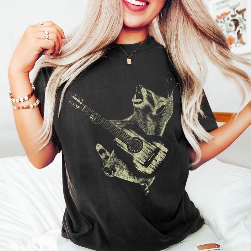 Raccoon Rocking Out T-shirt Hoodie, Sweatshirt | WearSparks.com