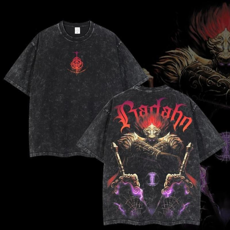 Radahn-Miquella Consort Elden Ring Collection Game Washed T-Shirt Game Acid Washed Lightweight Shirt, Gildan Unisex,...