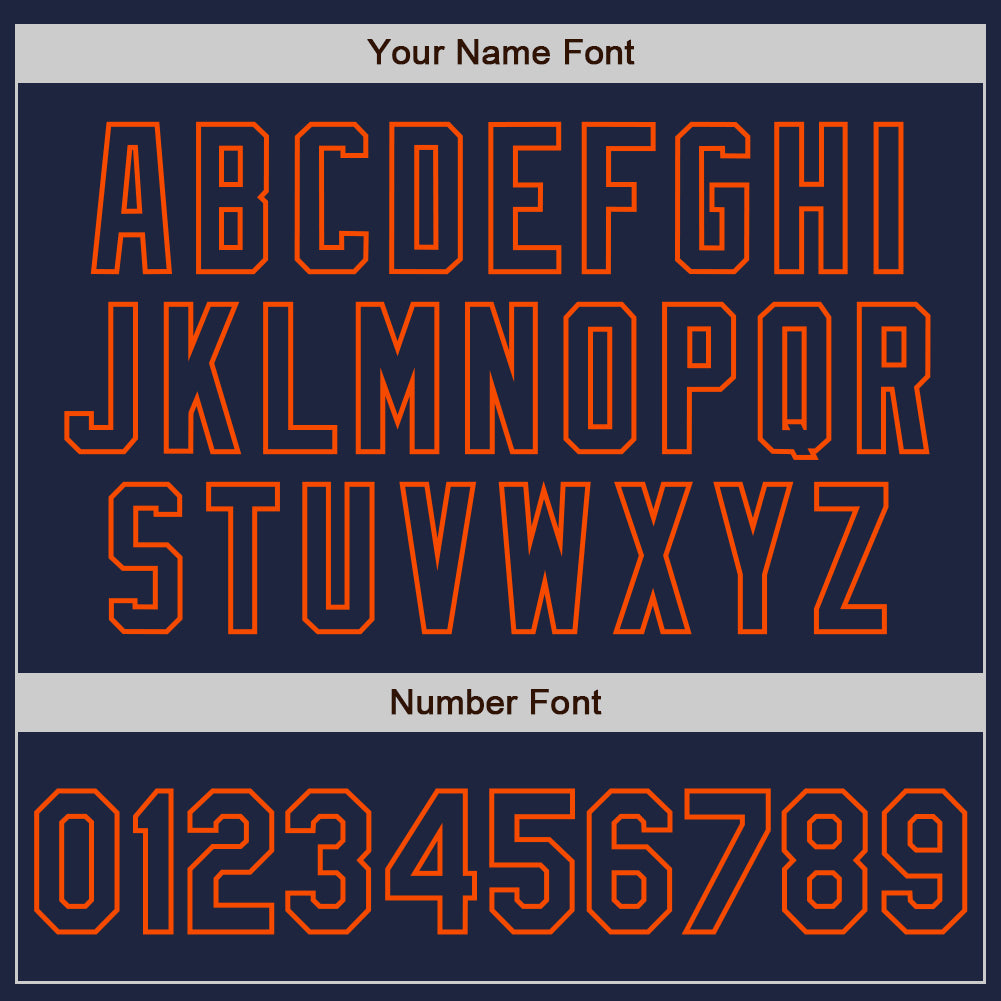 Custom Navy Orange Authentic Raglan Sleeves Baseball Jersey