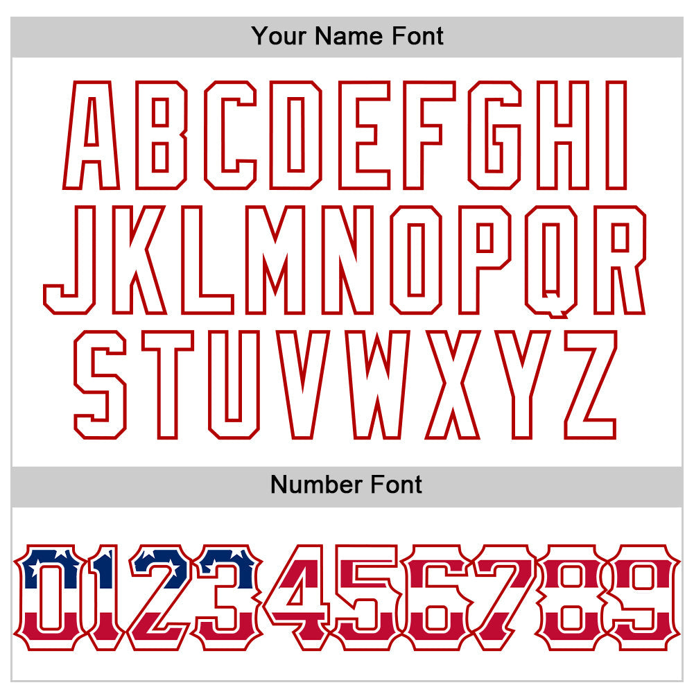 Custom White Red Pinstripe USA Flag-Blue Patriotic Stars & Stripes Raglan Sleeves Authentic Baseball Jersey