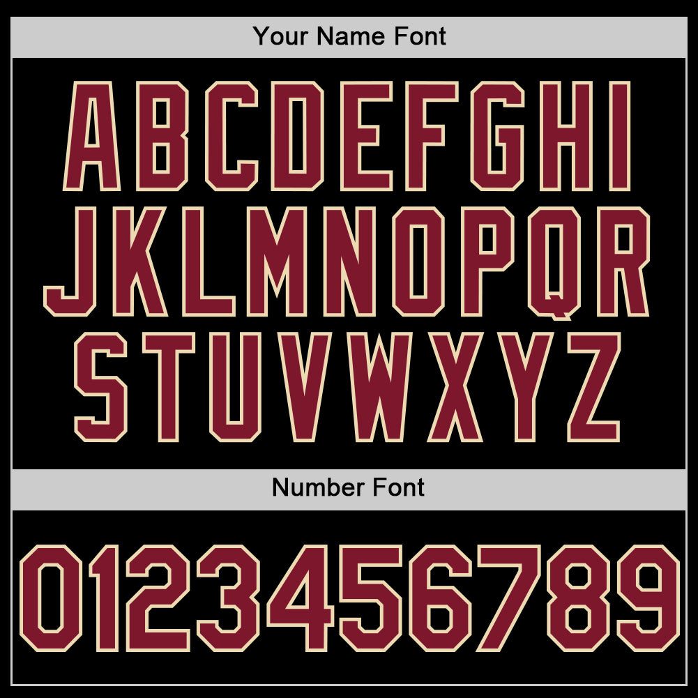Custom Black Crimson-Cream Star Raglan Sleeves Authentic Baseball Jersey