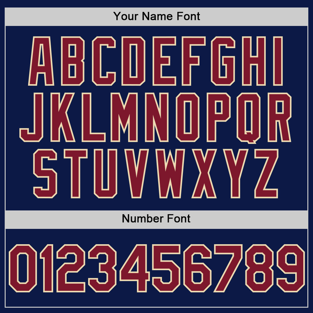 Custom Navy Crimson-Cream Star Raglan Sleeves Authentic Baseball Jersey