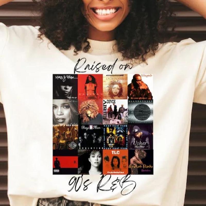 Raiised On 90s R&B Album Cover Tee, Music Artist Shirt, Music Lover Shirt Hoodie, Sweatshirt | WearSparks.com