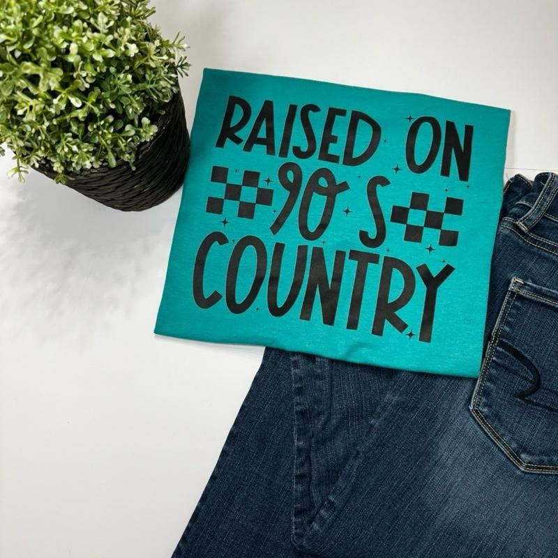 Raised on 90s Country Tshirt - Comfort Womenswear Top for  Summer Hoodie, Sweatshirt | WearSparks.com
