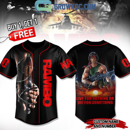 Rambo Live For Nothing Die For Something Personalized Baseball Jersey