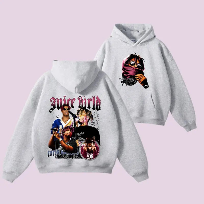Rapper Juices S Wrld 999 2-Sides Hoodie Sweatshirt Shirt, Men Women Fashion Hip Hop Hooded Sweatshirts Hoodie Casual...
