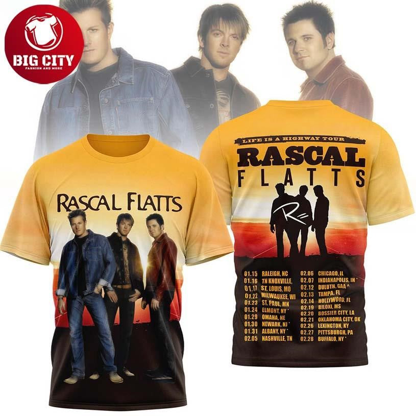 Rascal Flatts 2026 North America Celebrating Tour Two Sided Shirt