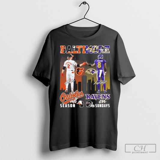 Ravens And Orioles All Season On Sundays Shirt