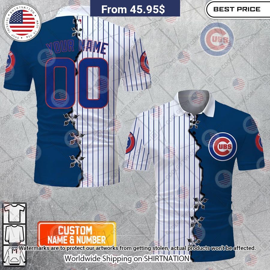MLB Chicago Cubs Mix jersey Style Custom Polo