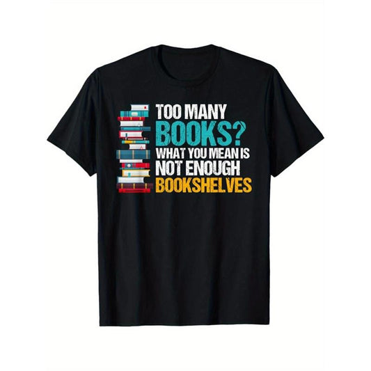 Read Books Print Men's Cotton T-shirt, Graphic Tee Men's Outdoor Clothes, Casual Short Sleeve Crew Neck T-shirt made in...