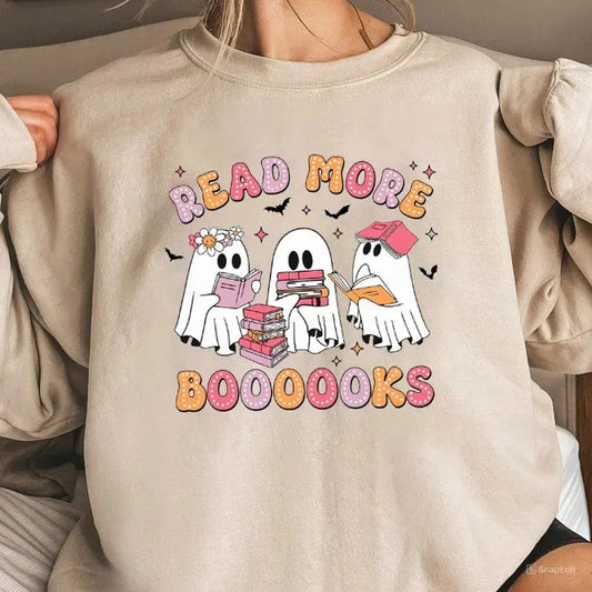 Read More Books Spooky Teacher Shirt, Teacher Halloween Shirt, Ghost Teacher T-Shirt, Reading Lover Tee, Comfort Cotton,...