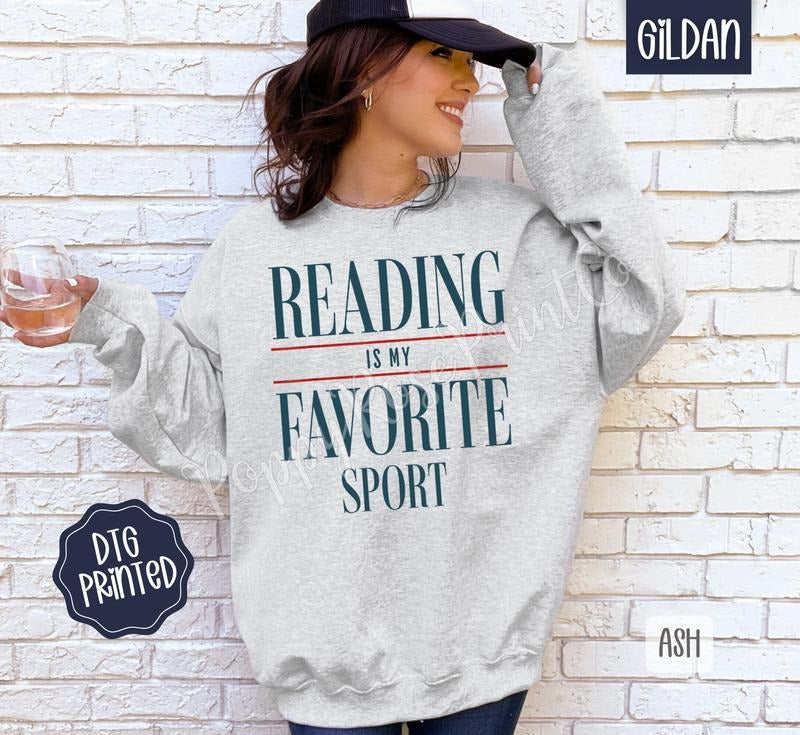 Reading Is My Favorite Sport Sweatshirt, Trendy Women's Sweater T-Shirts, Hoodie | WearSparks.com