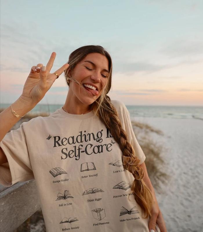 Reading Is Self-Care Shirt | Bookish Mental Health Shirt Book A Day Retro Shirt Read More Book Lover Bookworm Romance...