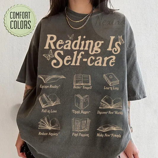 Reading Is Self Care tshirt, Bookish Mental Health Shirt, Read More Books Shirt, Book Lover Shirt, Book Shirt For...