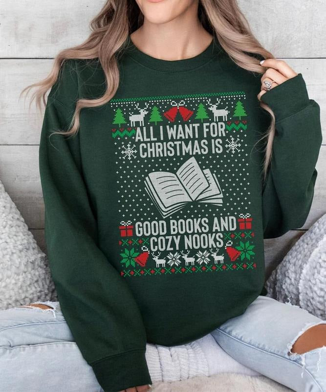 Reading Sweatshirt for Book Lover Bookish Sweatshirt for Bookworm Ugly Christmas Sweater for Book Lover Gift Reading...