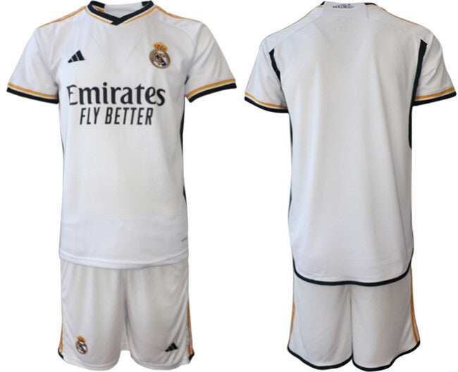 Real Madrid Custom 23 24 White Home Soccer Jersey Suit