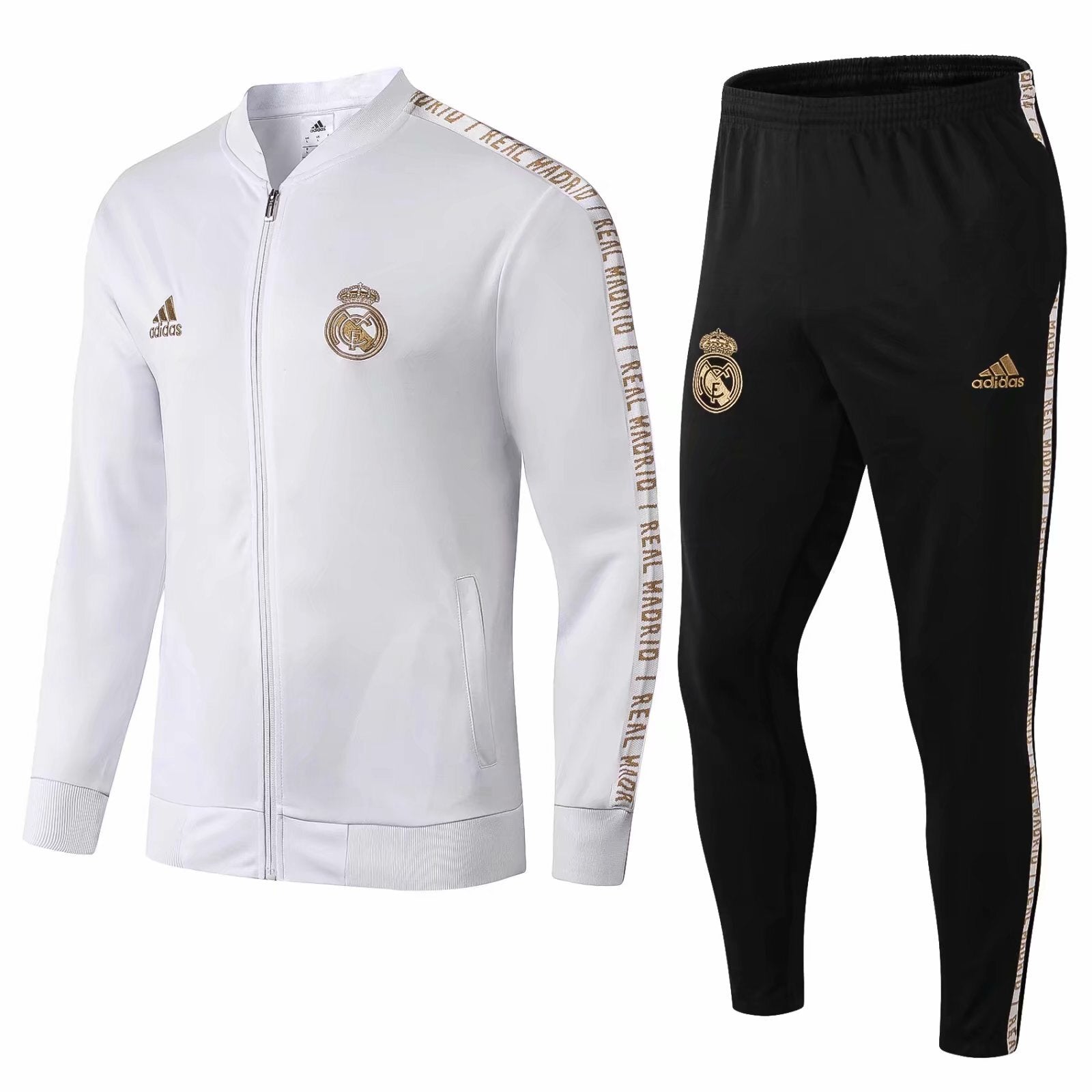 Real Madrid Jacket White with Gold Character Sleeve Suit long-zip 1