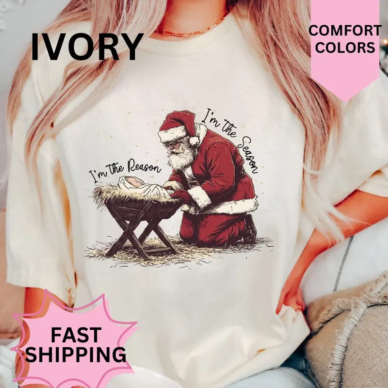 Reason For the Season Christmas Shirt, Comfort Colors, Christmas Coquette Shirt, Women's Holiday Tee, Casual Comfy...