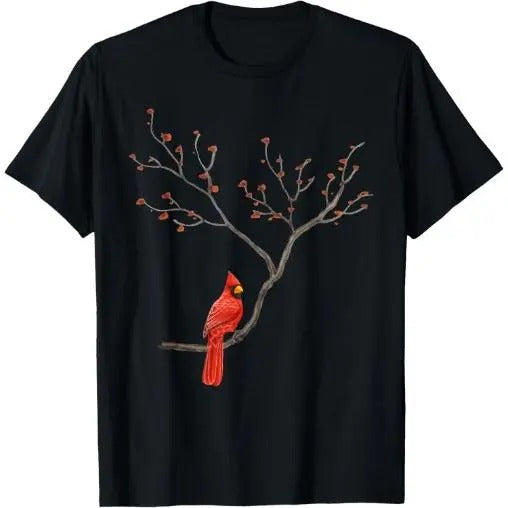Red Cardinal Bird Lovers Birdwatching Birding Vintage T-Shirt Made in USA Hoodie, Sweatshirt | WearSparks.com