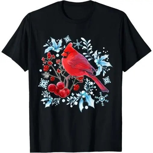 Red Cardinal Bird Lovers Birdwatching Christmas Bird T-Shirt Made in USA Hoodie, Sweatshirt | WearSparks.com