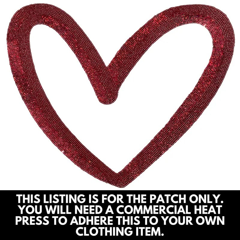 Red Cut Out Heart Sequin Patch - PATCH ONLY T-Shirts, Hoodie, Sweatshirt | WearSparks.com