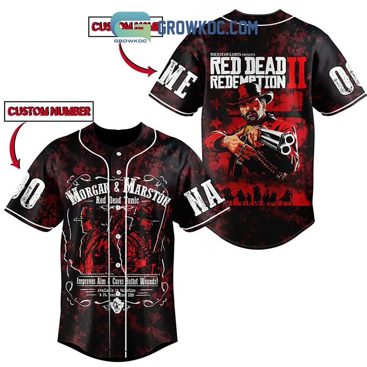 Red Dead Redemption II Morgan & Marston Personalized Baseball Jersey