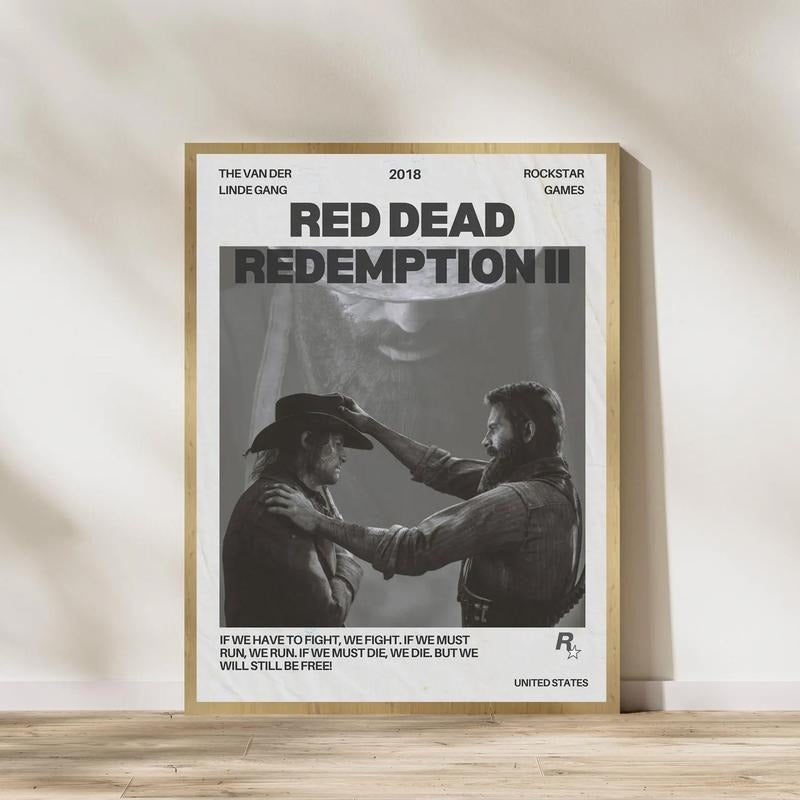 Red Dead Redemption II Poster | Gaming Room Poster | Game Lovers Wall Print Collection Art, Gaming Character Print, Home...