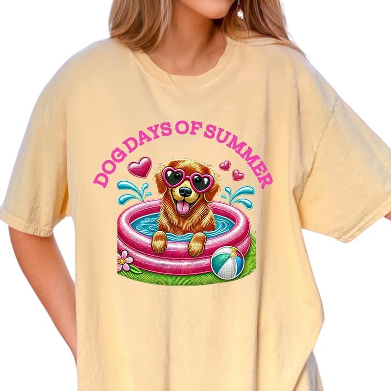Red Golden Retriver Dog Days of Summer Shirt ~ Unisex Apparel Relaxed Fit Printed In The USA Clothing Womenswear Casual...