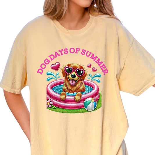 Red Golden Retriver Dog Days of Summer Shirt ~ Unisex Apparel Relaxed Fit Printed In The USA Clothing Womenswear Casual...