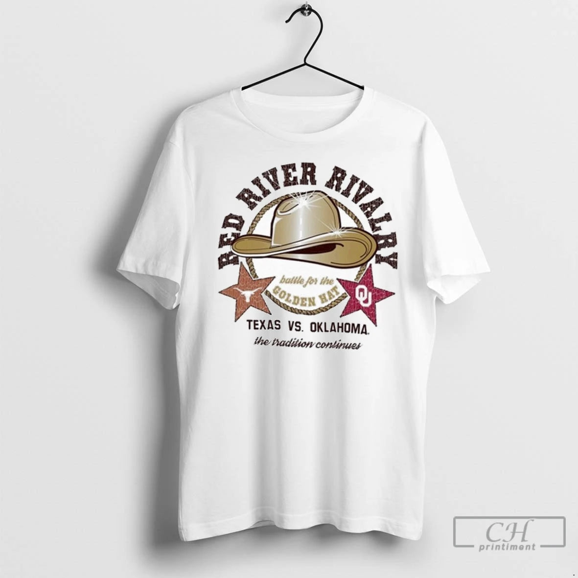 Red River Rivalry 2025 Texas Vs Oklahoma The Tradition Continues T Shirts