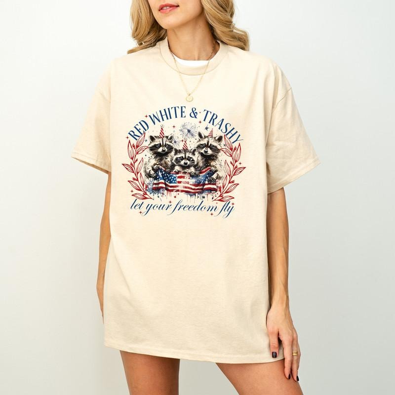 Red White & Trashy Shirt, America Shirt, Retro 4th of July Shirt, USA Shirt, Independence Day Shirt, 1776 Shirt, Funny...