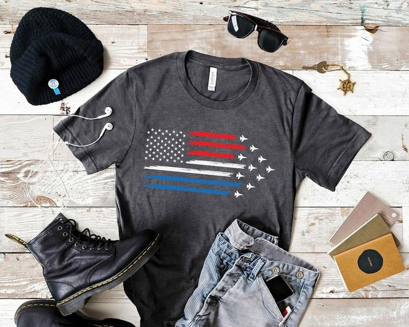 Red White Blue Air Force Flyover Men's T-shirt, Air Force Shirt, 4th of July shirt Hoodie, Sweatshirt | WearSparks.com