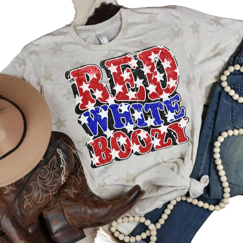 Red White Boozy ~ Unisex Apparel Relaxed fit printed in the USA Cutting Creative Apparel T-Shirts, Hoodie, Sweatshirt
