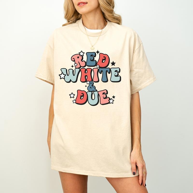 Red White Due T-Shirt, 4th of July T-Shirt, Patriotic T-Shirt, Independence Day T-Shirt, Retro American Boy Shirt,...