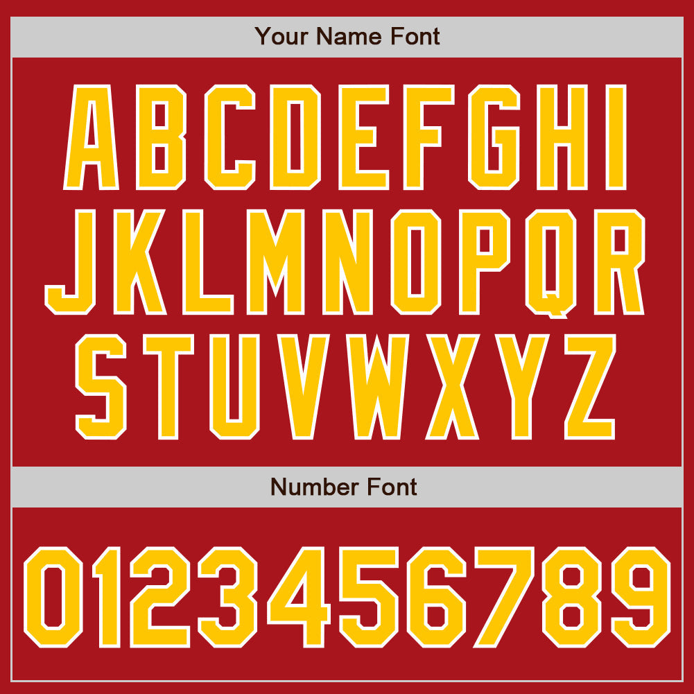 Custom Red Gold-White Authentic Baseball Jersey