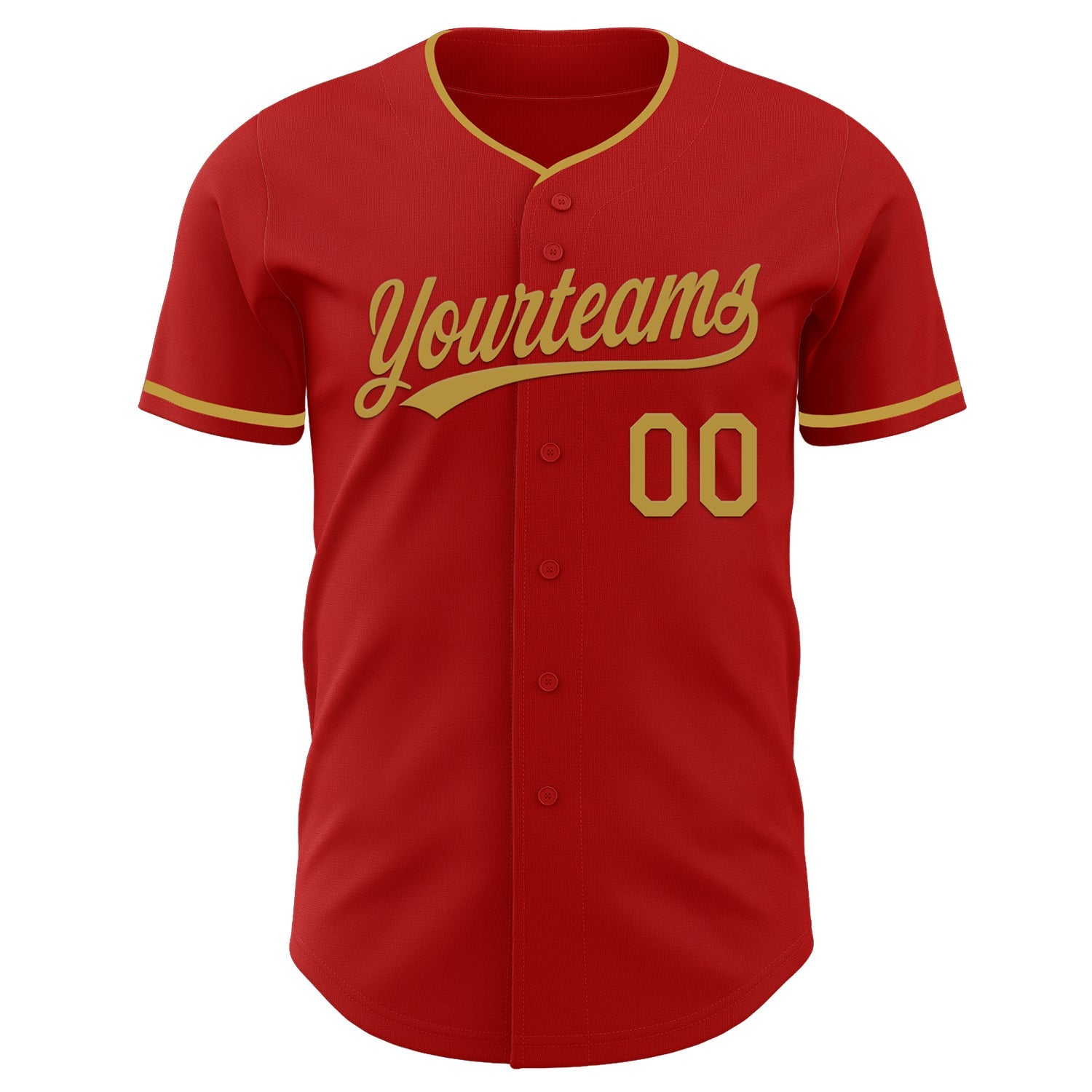 Custom Red Old Gold Authentic Baseball Jersey