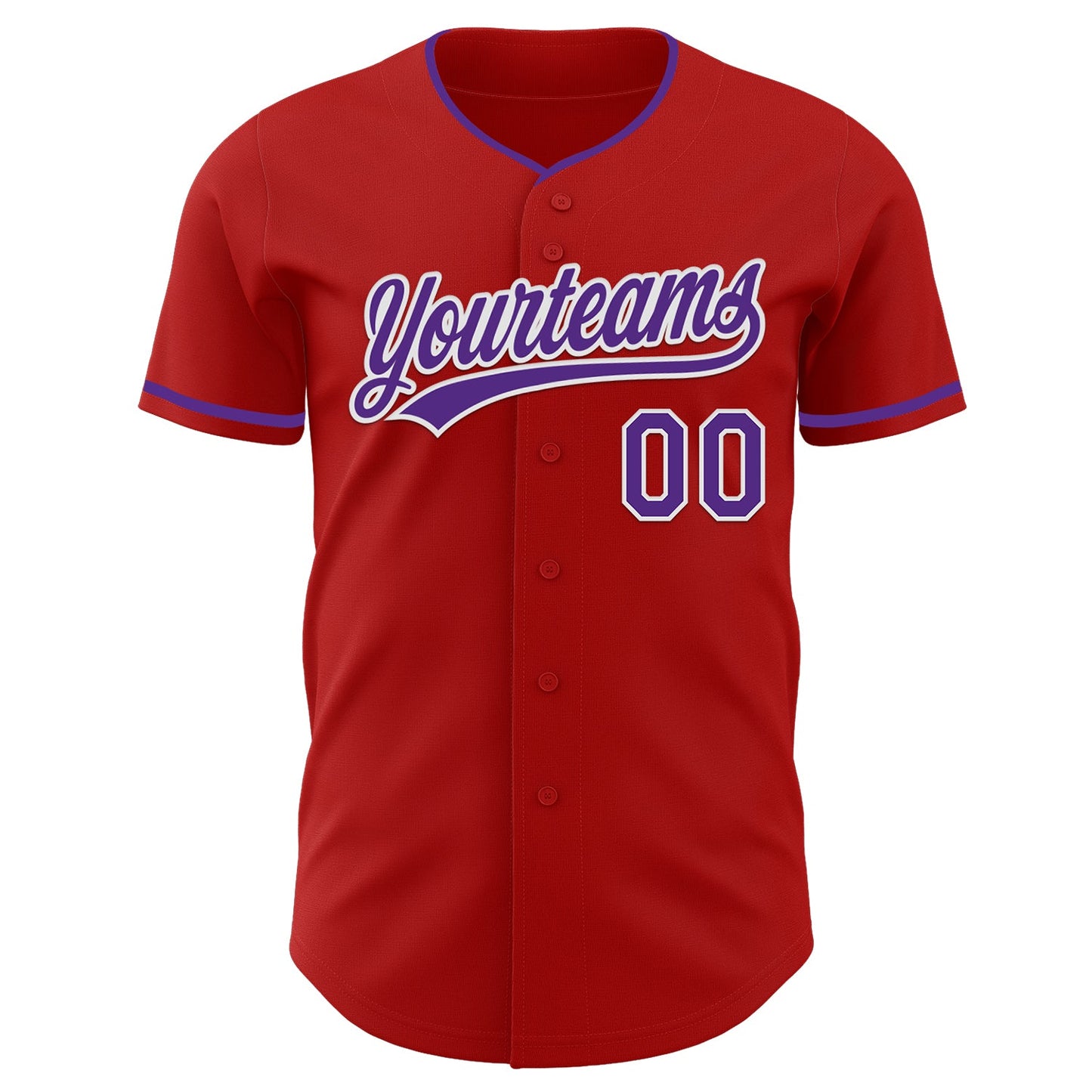 Custom Red Purple-White Authentic Baseball Jersey